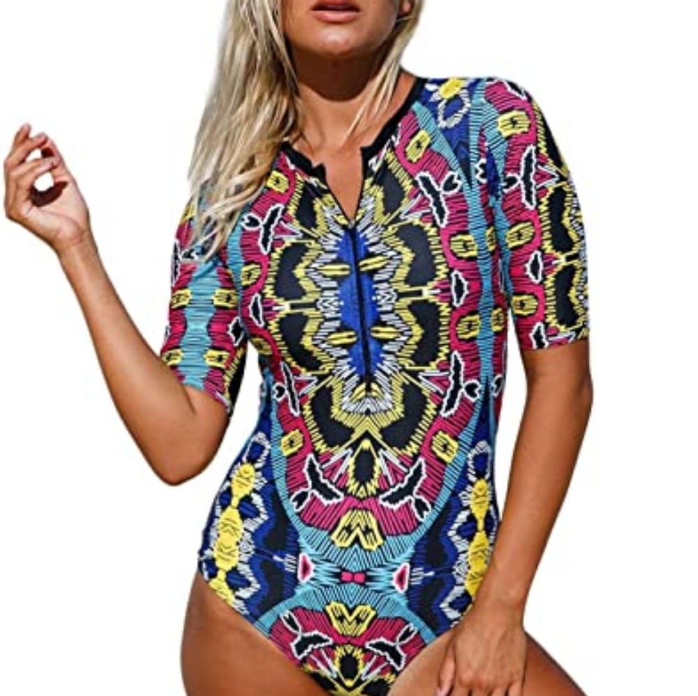 Aleumdr NWOT Zip Front Half Sleeve One Piece